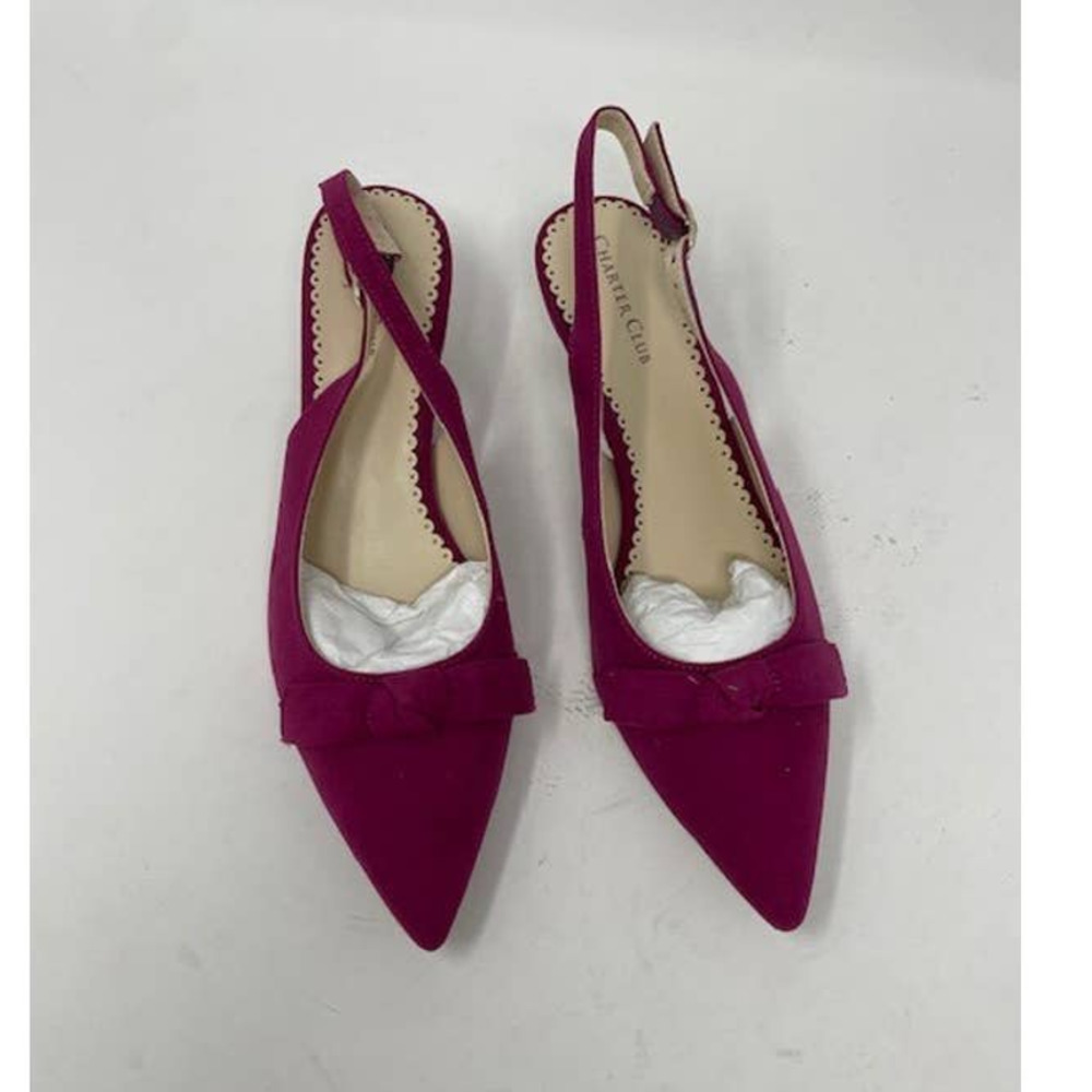 CHARTER CLUB Giavanna Slingback Pumps I’m faux suede berry size 7M NEW